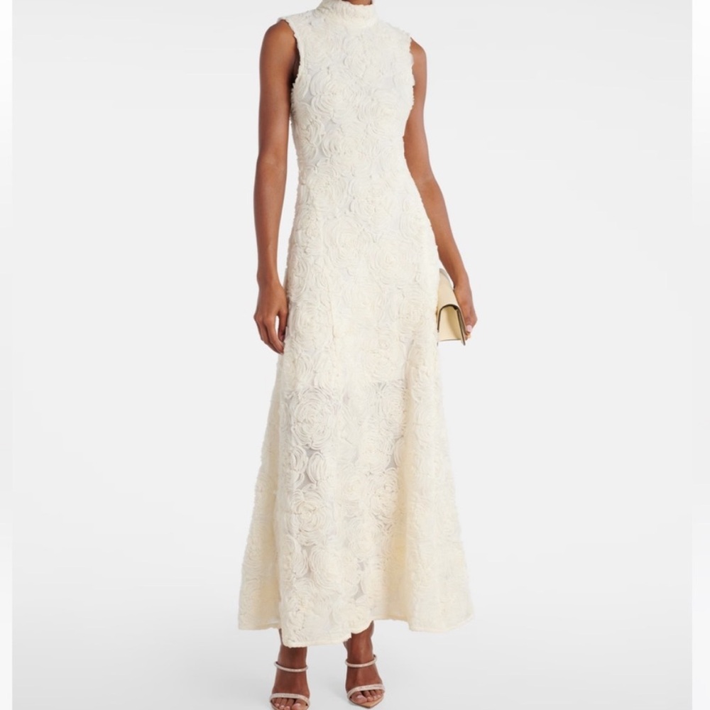 Rotate Floral Mesh Maxi Dress
